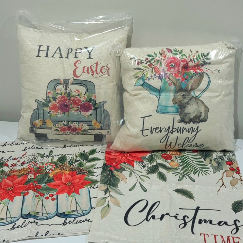 NEW set of 18 inch pillows with extra covers